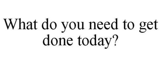 WHAT DO YOU NEED TO GET DONE TODAY?