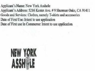 NEW YORK ASSHOLE