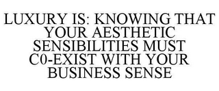 LUXURY IS: KNOWING THAT YOUR AESTHETIC SENSIBILITIES MUST C0-EXIST WITH YOUR BUSINESS SENSE