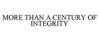 MORE THAN A CENTURY OF INTEGRITY