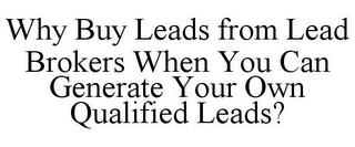 WHY BUY LEADS FROM LEAD BROKERS WHEN YOU CAN GENERATE YOUR OWN QUALIFIED LEADS?