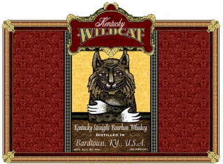 KENTUCKY WILDCAT KENTUCKY STRAIGHT BOURBON WHISKEY DISTILLED IN BARDTOWN, KY., U.S.A.