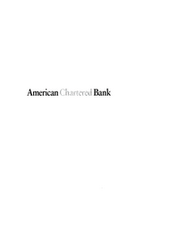 AMERICAN CHARTERED BANK