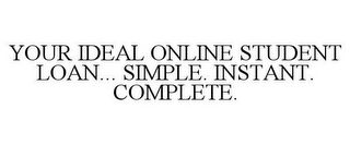 YOUR IDEAL ONLINE STUDENT LOAN... SIMPLE. INSTANT. COMPLETE.