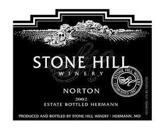 SH STONE HILL WINERY NORTON 2002 ESTATE BOTTLED HERMANN STONE HILL WINERY SH ESTABLISHED 1847 & DESIGN
