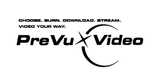 CHOOSE. BURN. DOWNLOAD. STREAM. VIDEO YOUR WAY. PREVU VIDEO