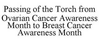 PASSING OF THE TORCH FROM OVARIAN CANCER AWARENESS MONTH TO BREAST CANCER AWARENESS MONTH