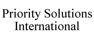 PRIORITY SOLUTIONS INTERNATIONAL