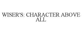 WISER'S: CHARACTER ABOVE ALL