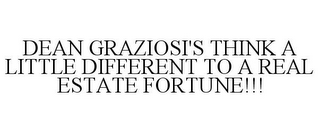 DEAN GRAZIOSI'S THINK A LITTLE DIFFERENT TO A REAL ESTATE FORTUNE!!!