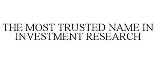 THE MOST TRUSTED NAME IN INVESTMENT RESEARCH