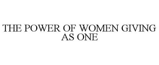 THE POWER OF WOMEN GIVING AS ONE