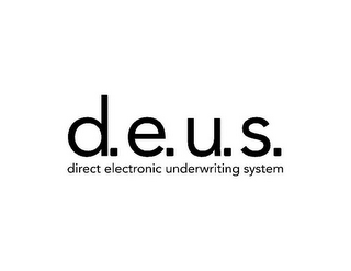 D.E.U.S. DIRECT ELECTRONIC UNDERWRITING SYSTEM