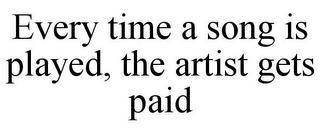 EVERY TIME A SONG IS PLAYED, THE ARTIST GETS PAID