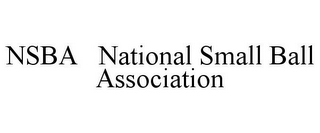 NSBA NATIONAL SMALL BALL ASSOCIATION