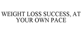 WEIGHT LOSS SUCCESS, AT YOUR OWN PACE