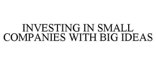 INVESTING IN SMALL COMPANIES WITH BIG IDEAS