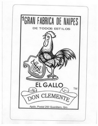 GRAN FABRICA DE NAIPES DC TODOS ESTILOS EL GALLO DON CLEMENTE