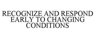 RECOGNIZE AND RESPOND EARLY TO CHANGING CONDITIONS