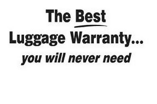 THE BEST LUGGAGE WARRANTY...YOU WILL NEVER NEED