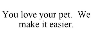 YOU LOVE YOUR PET. WE MAKE IT EASIER.