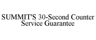 SUMMIT'S 30-SECOND COUNTER SERVICE GUARANTEE