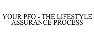 YOUR PFO - THE LIFESTYLE ASSURANCE PROCESS