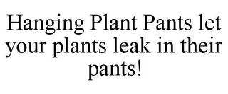 HANGING PLANT PANTS LET YOUR PLANTS LEAK IN THEIR PANTS!