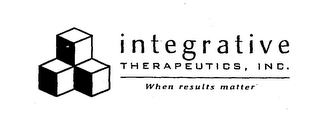 INTEGRATIVE THERAPEUTICS, INC. WHEN RESULTS MATTER