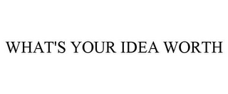 WHAT'S YOUR IDEA WORTH