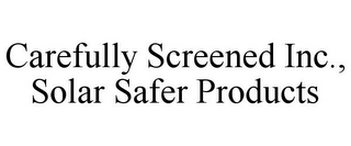 CAREFULLY SCREENED INC., SOLAR SAFER PRODUCTS