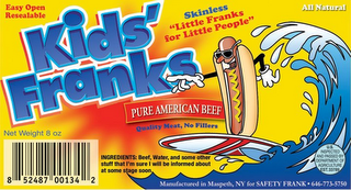 KIDS' FRANKS SKINLESS "LITTLE FRANKS FOR LITTLE PEOPLE" PURE AMERICAN BEEF