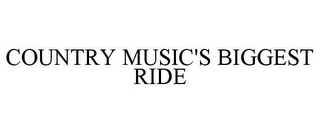 COUNTRY MUSIC'S BIGGEST RIDE