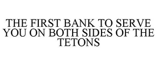 THE FIRST BANK TO SERVE YOU ON BOTH SIDES OF THE TETONS