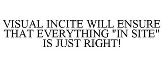 VISUAL INCITE WILL ENSURE THAT EVERYTHING "IN SITE" IS JUST RIGHT!