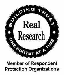 REAL RESEARCH · BUILDING TRUST · ONE SURVEY AT A TIME MEMBER OF RESPONDENT PROTECTION ORGANIZATIONS