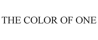 THE COLOR OF ONE