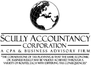SCULLY ACCOUNTANCE CORPORATION A CPA & BUSINESS ADVISORY FIRM "THE CORNERSTONE OF TAX PLANNING IS THAT THE SAME ECONOMIC OR BUSINESS RESULT MAY BE VALIDLY ACHIEVED THROUGH A VARIETY OF ROUTES, EACH WITH DIFFERING TAX CONSEQUENCES."