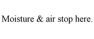 MOISTURE & AIR STOP HERE.