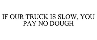 IF OUR TRUCK IS SLOW, YOU PAY NO DOUGH