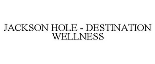 JACKSON HOLE - DESTINATION WELLNESS