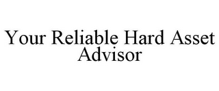 YOUR RELIABLE HARD ASSET ADVISOR