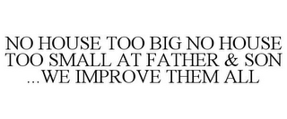 NO HOUSE TOO BIG NO HOUSE TOO SMALL AT FATHER & SON ...WE IMPROVE THEM ALL