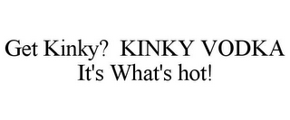 GET KINKY? KINKY VODKA IT'S WHAT'S HOT!