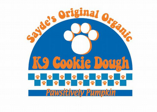 SAYDE'S ORIGINAL ORGANIC K9 COOKIE DOUGH PAWSITIVELY PUMPKIN