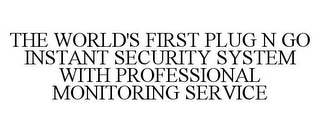 THE WORLD'S FIRST PLUG N GO INSTANT SECURITY SYSTEM WITH PROFESSIONAL MONITORING SERVICE