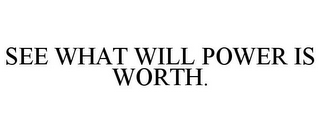 SEE WHAT WILL POWER IS WORTH.