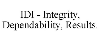 IDI - INTEGRITY, DEPENDABILITY, RESULTS.