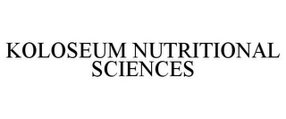 KOLOSEUM NUTRITIONAL SCIENCES