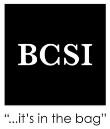 BCSI "...IT'S IN THE BAG"